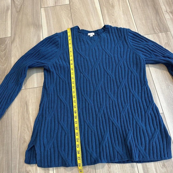 J Jill Blue Chenille Tunic Sweater Womens XL Super SOFT Chunky Cable Knit - Picture 7 of 7